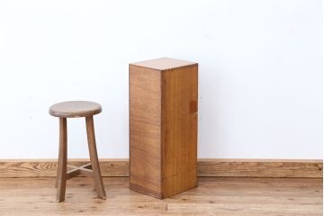 アンティーク家具　アンティーク　古い木の小さなカルテケース(書類棚、カードケース、図書館、図書室)(2)