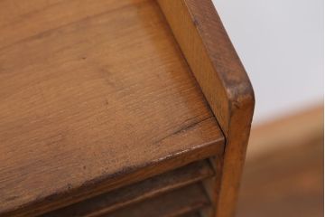 アンティーク家具　アンティーク　古い木の小さなカルテケース(書類棚、カードケース、図書館、図書室)