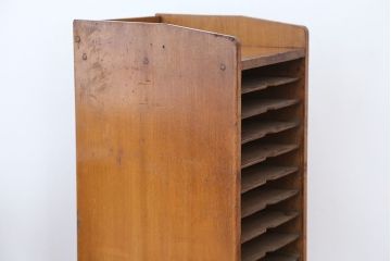 アンティーク家具　アンティーク　古い木の小さなカルテケース(書類棚、カードケース、図書館、図書室)