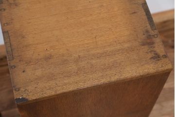 アンティーク家具　アンティーク　古い木の小さなカルテケース(書類棚、カードケース、図書館、図書室)(5)