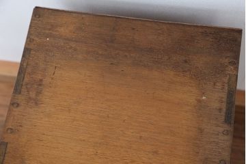 アンティーク家具　アンティーク　古い木の小さなカルテケース(書類棚、カードケース、図書館、図書室)(5)