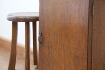 アンティーク家具　アンティーク　古い木の小さなカルテケース(書類棚、カードケース、図書館、図書室)(5)