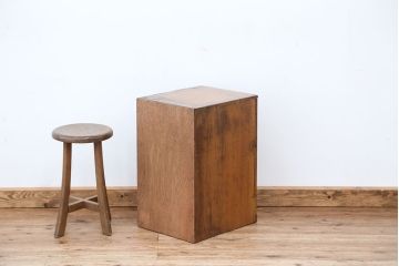 アンティーク家具　アンティーク　古い木の小さなカルテケース(書類棚、カードケース、図書館、図書室)(5)