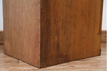 アンティーク家具　アンティーク　古い木の小さなカルテケース(書類棚、カードケース、図書館、図書室)(5)