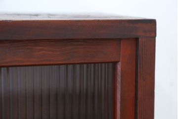 アンティーク家具　★アンティーク　古い木の縦型鉄脚収納棚