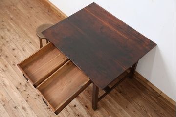 アンティーク家具　アンティーク　素敵な雰囲気!古い木の使い込まれた作業台(テーブル、机)