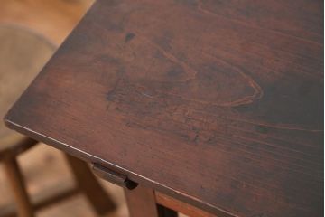 アンティーク家具　アンティーク　素敵な雰囲気!古い木の使い込まれた作業台(テーブル、机)