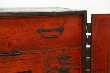アンティーク家具　古民具・骨董　古いお家の観音開き時代箪笥ローボード(ローチェスト)