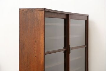 アンティーク家具　アンティーク　希少!珍しいサイズの薄型収納棚(本棚、飾り棚)