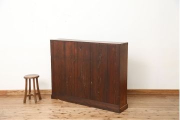 アンティーク家具　アンティーク　希少!珍しいサイズの薄型収納棚(本棚、飾り棚)