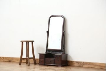 アンティーク家具　古民具・骨董　時代物　総唐木材の上質な鏡台(姿見)