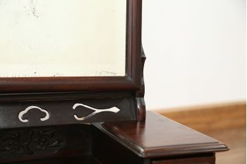 アンティーク家具　古民具・骨董　時代物　総唐木材の上質な鏡台(姿見)