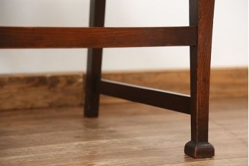 アンティーク家具　イギリスアンティーク　彫刻!オーク材ダイニングチェア　2脚セット(英国・椅子)