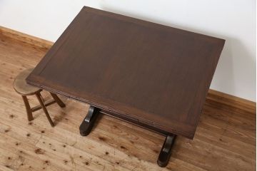 ヴィンテージ家具　イギリスビンテージ　シンプルなドローリーフテーブル(エクステンションテーブル)