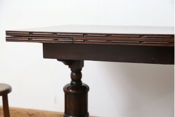ヴィンテージ家具　イギリスビンテージ　シンプルなドローリーフテーブル(エクステンションテーブル)