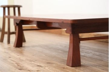 アンティーク家具　★古民具・骨董　特大!木目の素晴らしい一枚板ちゃぶ台(テーブル、座卓)