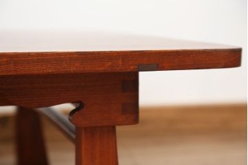 アンティーク家具　★古民具・骨董　特大!木目の素晴らしい一枚板ちゃぶ台(テーブル、座卓)