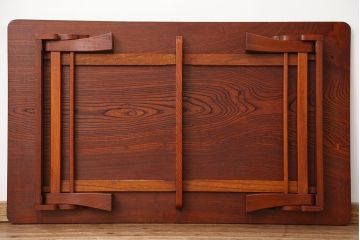アンティーク家具　★古民具・骨董　特大!木目の素晴らしい一枚板ちゃぶ台(テーブル、座卓)
