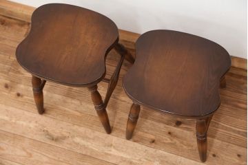 中古　飛騨産業　キツツキマーク　スツール2脚セット