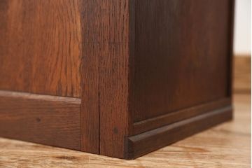 アンティーク家具　アンティーク　古いナラ材のネームプレート付き小引き出し