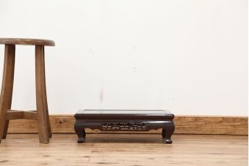 アンティーク雑貨　中古　唐木の大理石の花台