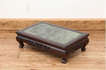 アンティーク雑貨　中古　唐木の大理石の花台