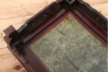 アンティーク雑貨　中古　唐木の大理石の花台