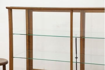 アンティーク家具　アンティーク　古い駄菓子屋の引き出し付きナラ材ガラスケース(飾り棚、ショーケース)