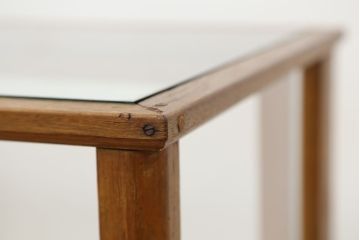 アンティーク家具　アンティーク　古い駄菓子屋の引き出し付きナラ材ガラスケース(飾り棚、ショーケース)