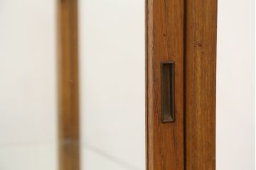アンティーク家具　アンティーク　古い駄菓子屋の引き出し付きナラ材ガラスケース(飾り棚、ショーケース)