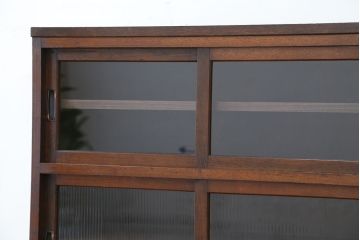アンティーク家具　☆アンティーク　古い木のシックな二段重ね収納棚(食器棚)