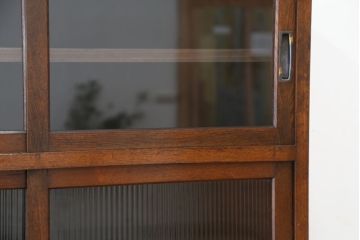 アンティーク家具　☆アンティーク　古い木のシックな二段重ね収納棚(食器棚)