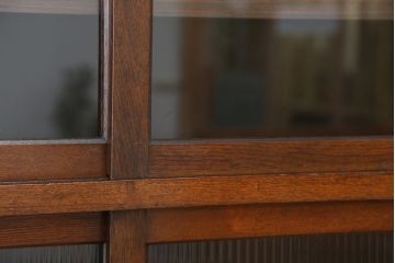 アンティーク家具　☆アンティーク　古い木のシックな二段重ね収納棚(食器棚)