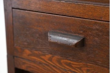アンティーク家具　☆アンティーク　古い木のシックな二段重ね収納棚(食器棚)