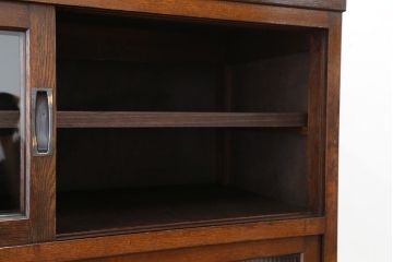 アンティーク家具　☆アンティーク　古い木のシックな二段重ね収納棚(食器棚)