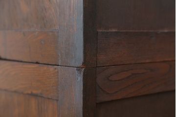 アンティーク家具　☆アンティーク　古い木のシックな二段重ね収納棚(食器棚)