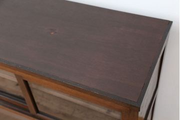 アンティーク家具　☆アンティーク　古い木のシックな二段重ね収納棚(食器棚)