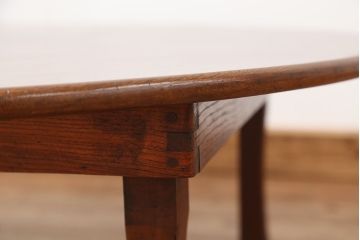 アンティーク家具　古民具・骨董　古い栓材の丸型ちゃぶ台