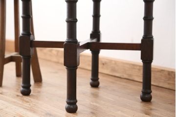 アンティーク家具　ジャンク品!古いナラ材の丸型テーブル(ラウンドテーブル、コーヒーテーブル)