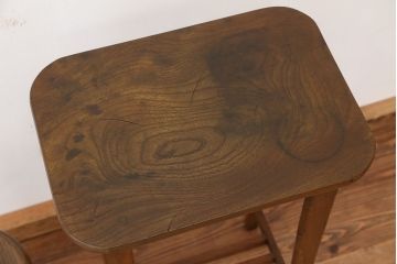 アンティーク家具　アンティーク　天板ケヤキ　高脚花台
