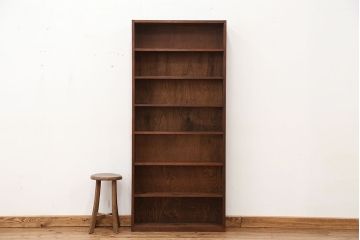アンティーク家具　★アンティーク　古い木の縦型・薄型本棚(飾り棚)