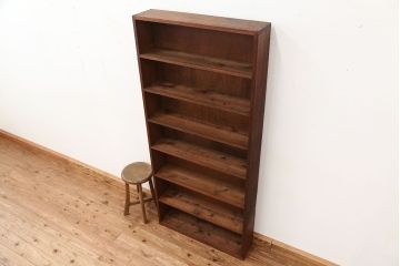 アンティーク家具　★アンティーク　古い木の縦型・薄型本棚(飾り棚)