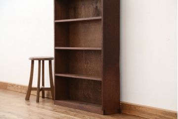 アンティーク家具　★アンティーク　古い木の縦型・薄型本棚(飾り棚)