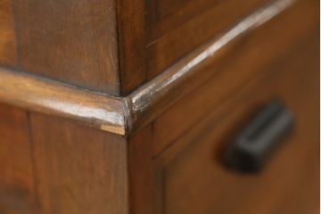 レトロ家具　◇アンティーク　レトロなデザインの重厚な両袖机