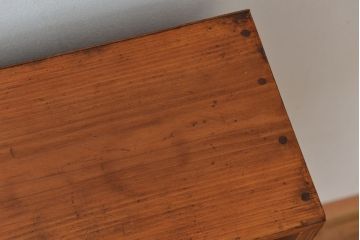 アンティーク家具　アンティーク　古い木のシンプルな薄型本棚(飾り棚)