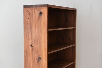 アンティーク家具　アンティーク　古い木のシンプルな薄型本棚(飾り棚)