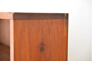 アンティーク家具　アンティーク　古い木のシンプルな薄型本棚(飾り棚)