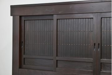 アンティーク家具　古民具・骨董　シックでモダンな関西水屋箪笥(食器棚、収納棚)