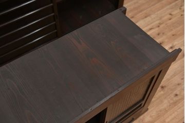 アンティーク家具　古民具・骨董　シックでモダンな関西水屋箪笥(食器棚、収納棚)