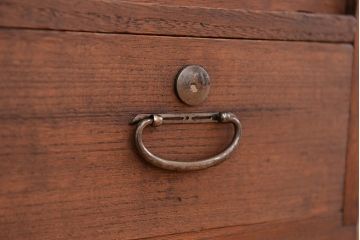 アンティーク家具　アンティーク　古い木のシンプルな鉄脚ローボード(収納棚)